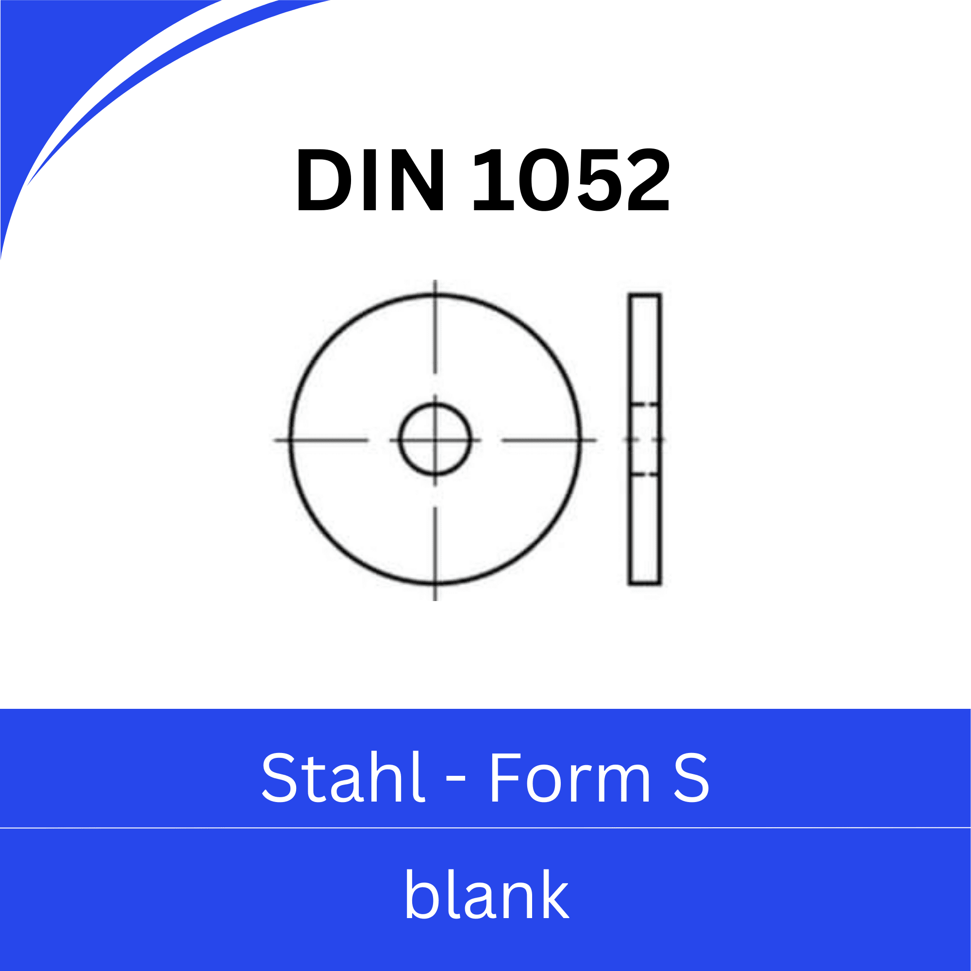 Bild von DIN 1052 ➤ Unterlegscheiben für Holzverbinder -Form S- (Stahl blank)